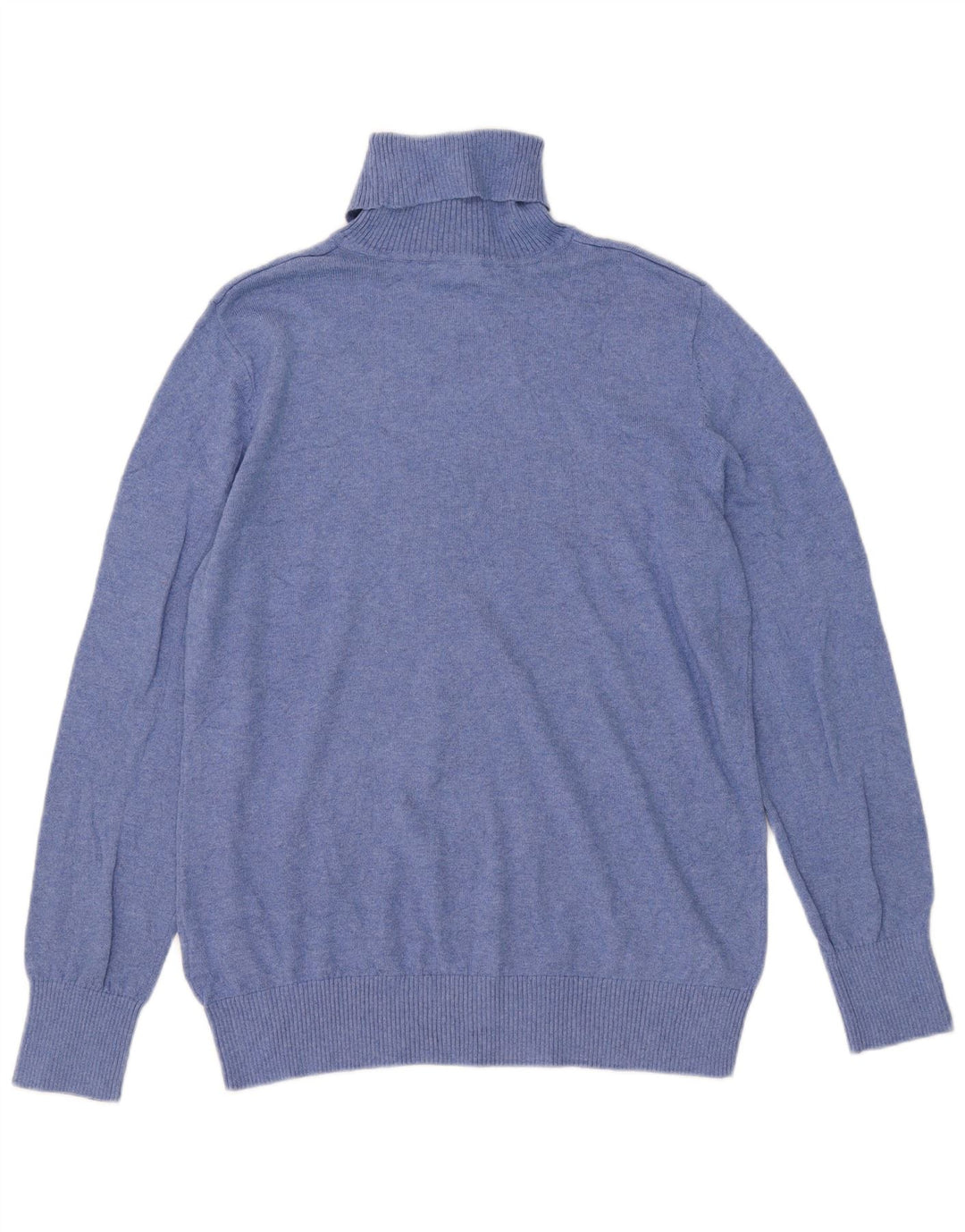 Maglione maglione da uomo a collo alto L.L.Bean grande cotone blu