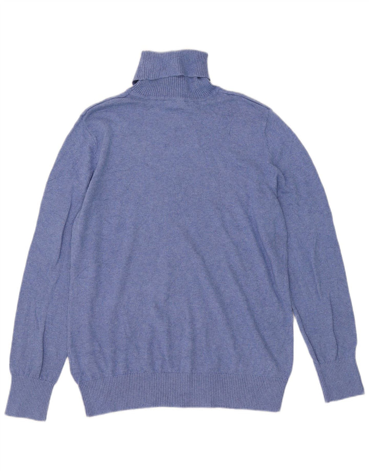 Maglione maglione da uomo a collo alto L.L.Bean grande cotone blu
