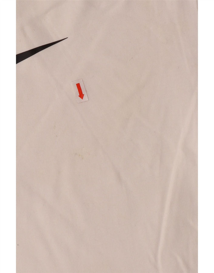 NIKE Mens Graphic T-Shirt Top Medium White Colourblock Cotton