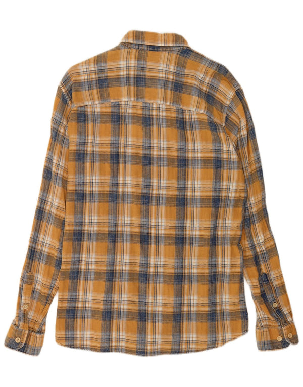 Jack & Jones Camicia da uomo in flanella di cotone a quadri gialli grandi