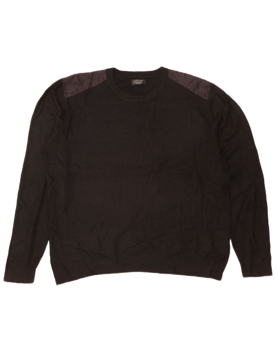 Maglione maglione girocollo da uomo Zara XL in acrilico nero