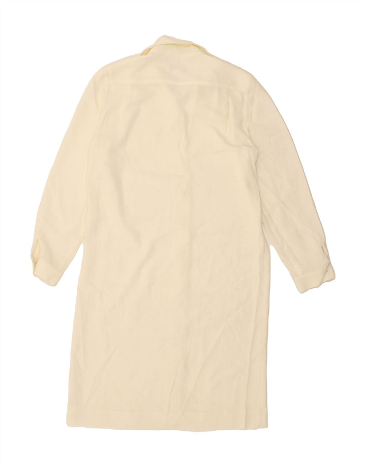 ORVIS Womens Long Sleeve Shirt Dress US 12 Large Off White Polyester Vintage Orvis and Second-Hand Orvis from Messina Hembry 