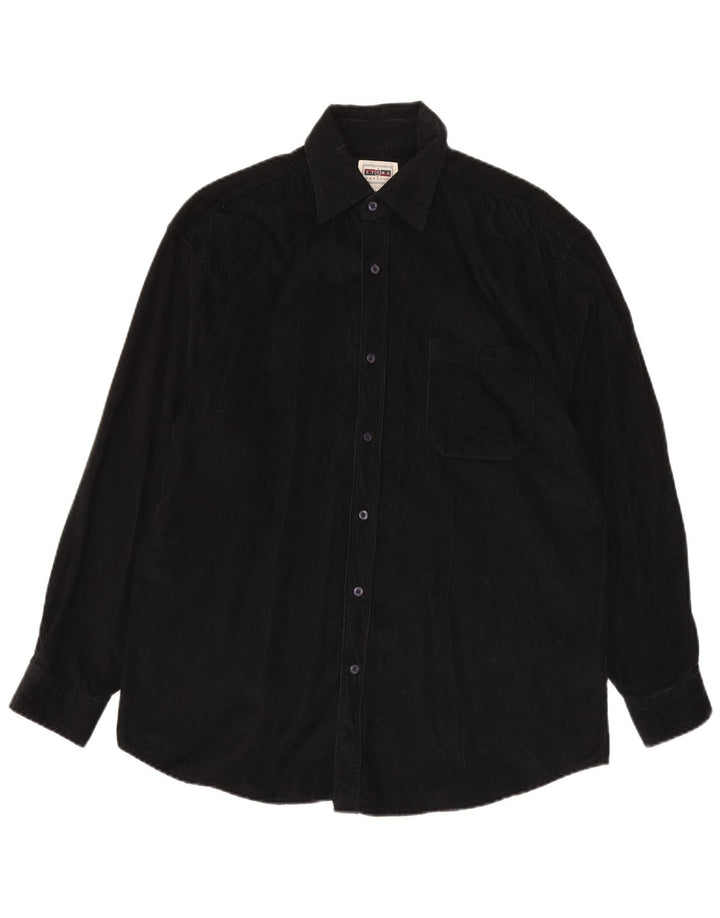 STONE HARBOR Camicia da uomo in velluto a coste, cotone nero medio