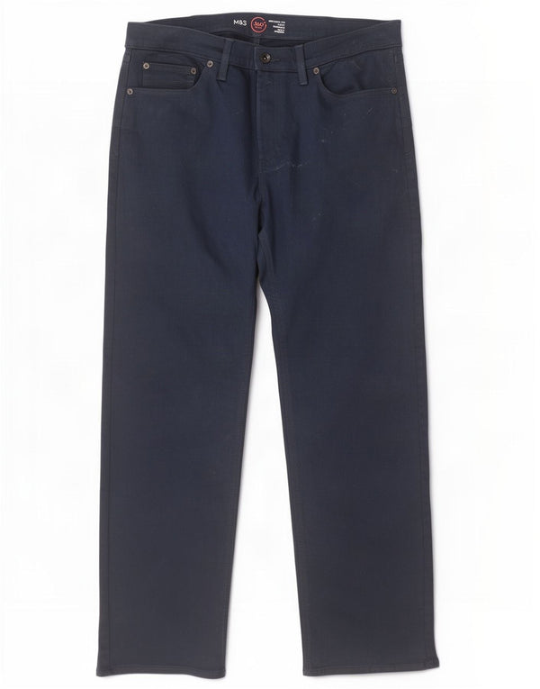 Jeans dritti da uomo Marks & Spencer W36 L31 cotone blu navy
