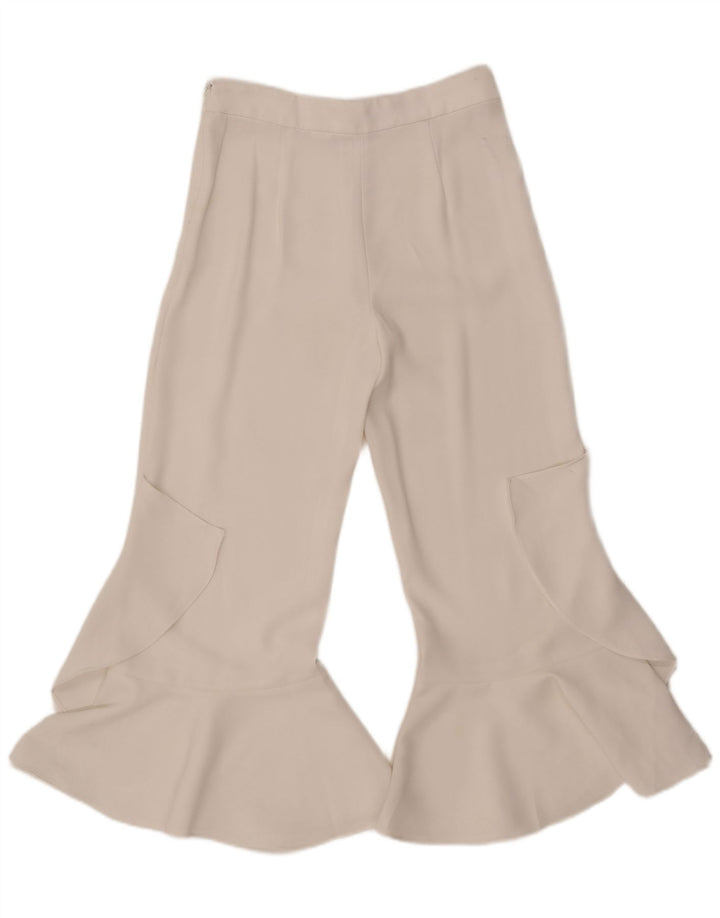 Pantaloni casual svasati da donna Zara piccoli W26 L25 bianchi