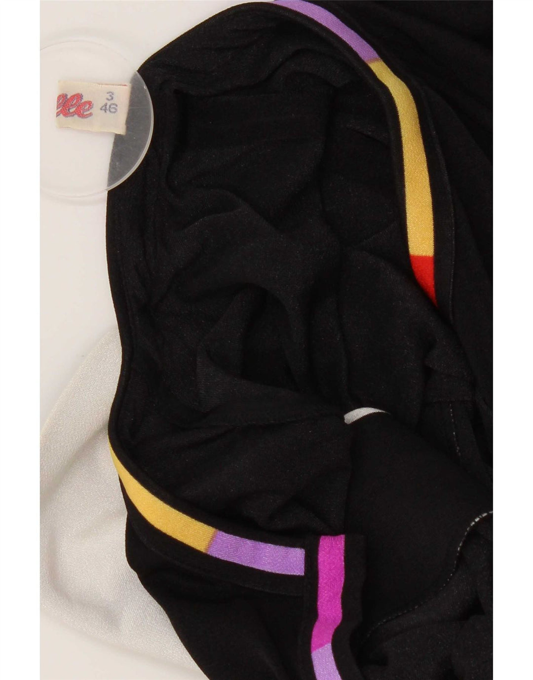 Abito lungo da donna vintage IT 46 grande poliammide floreale nero