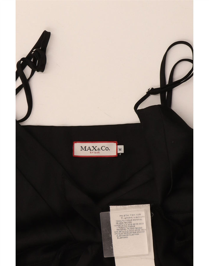 Max & Co. Canottiera corta da donna UK 12 media seta nera