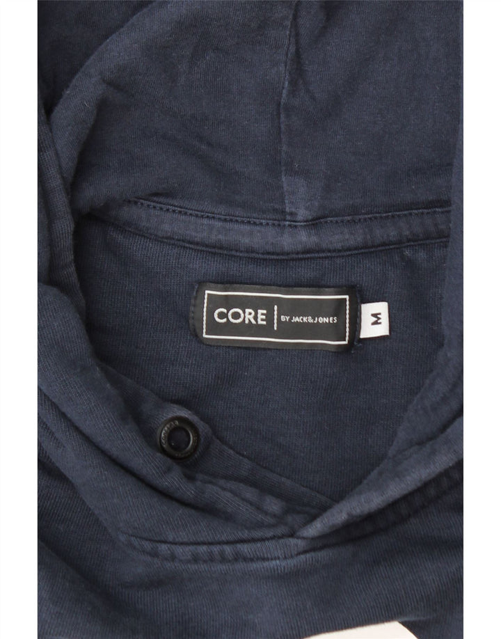JACK & JONES Felpa con cappuccio grafica da uomo in cotone medio blu navy