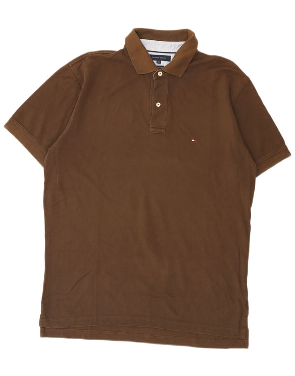 Polo da uomo Tommy Hilfiger XL in cotone marrone