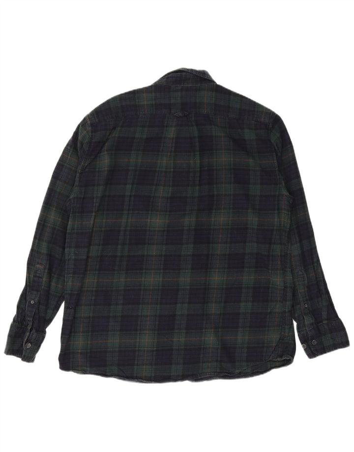 EDDIE BAUER Camicia da uomo in flanella di cotone a quadri blu navy grande