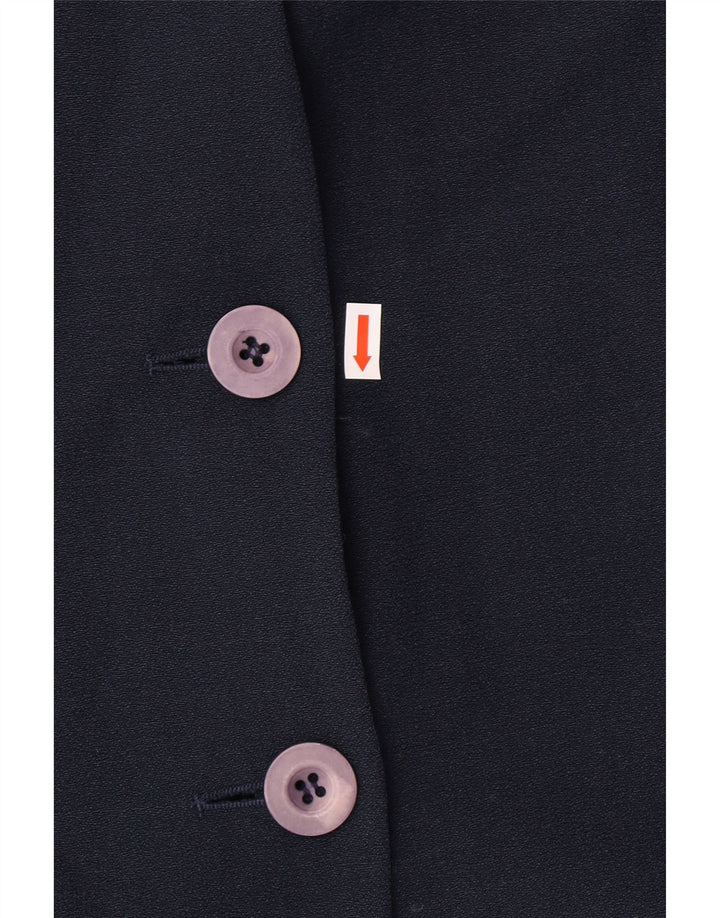 LUISA SPAGNOLI Giacca blazer a 3 bottoni da donna UK 14 medio blu navy