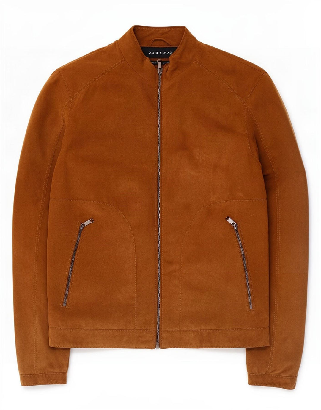 Giubbotto bomber da uomo Zara UK 38 Poliestere marrone medio