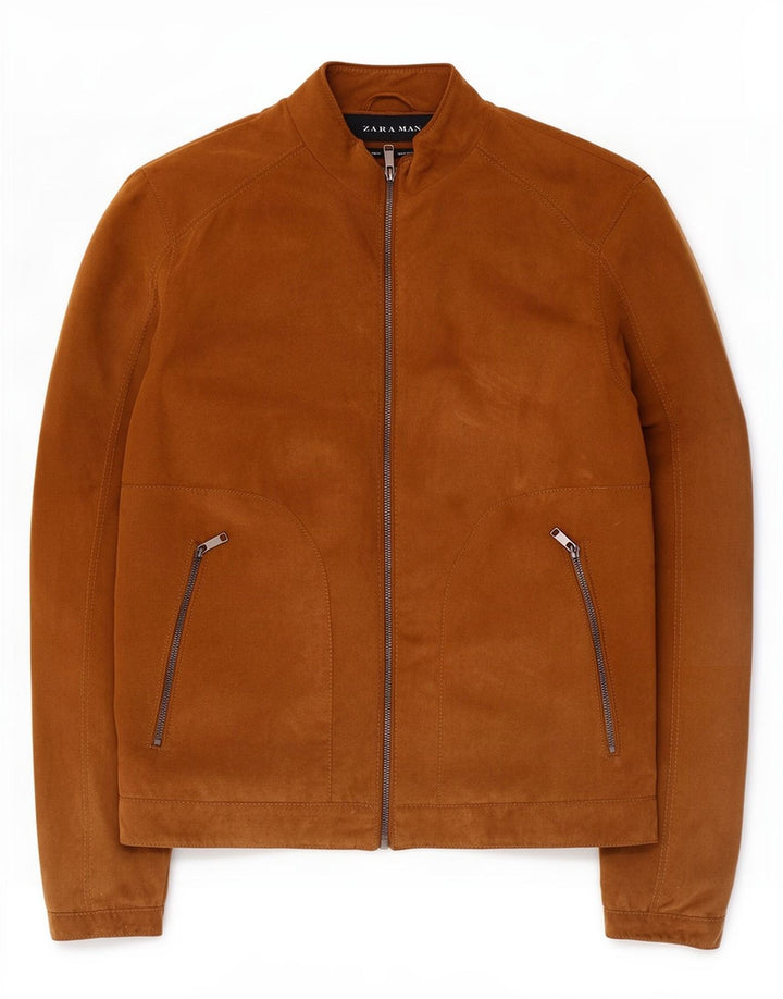 Giubbotto bomber da uomo Zara UK 38 Poliestere marrone medio