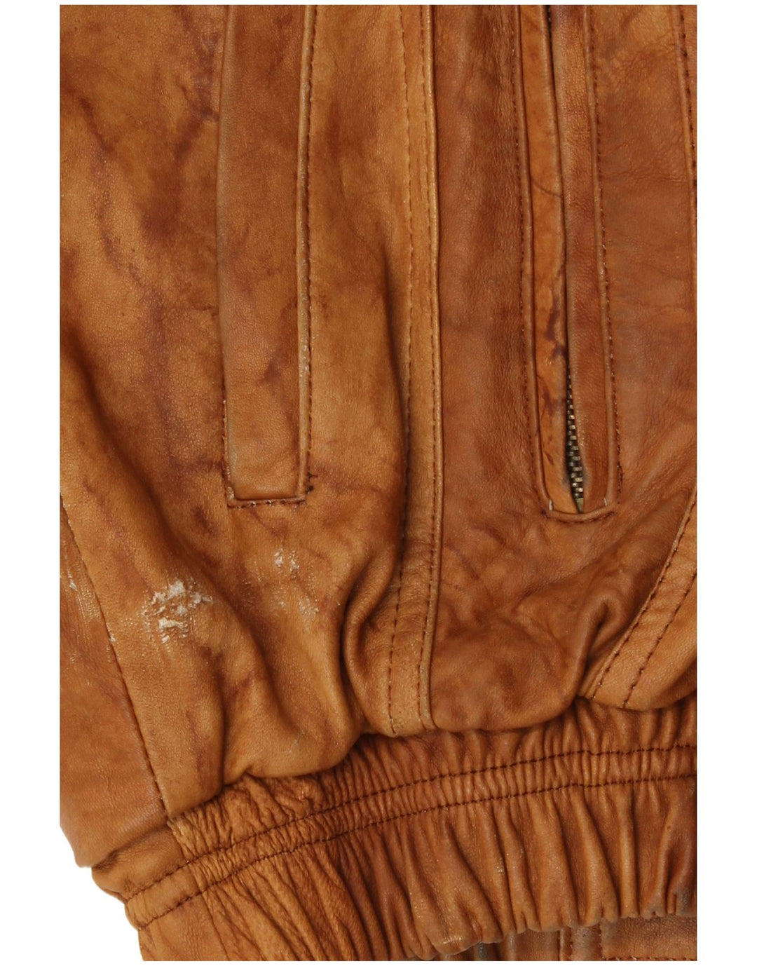 Houidi Cuir Giacca in pelle bomber da uomo UK 40 Grande in pelle marrone retrò