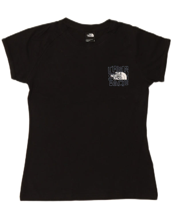 THE NORTH FACE T-shirt grafica da donna Top UK 14 cotone nero medio