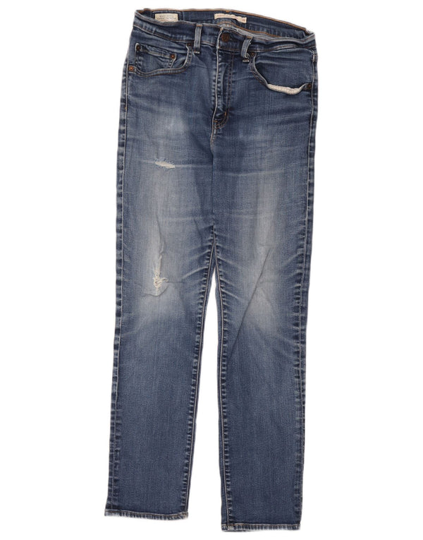 Levi's Donna 724 Jeans dritti a vita alta effetto consumato W30 L30 cotone blu