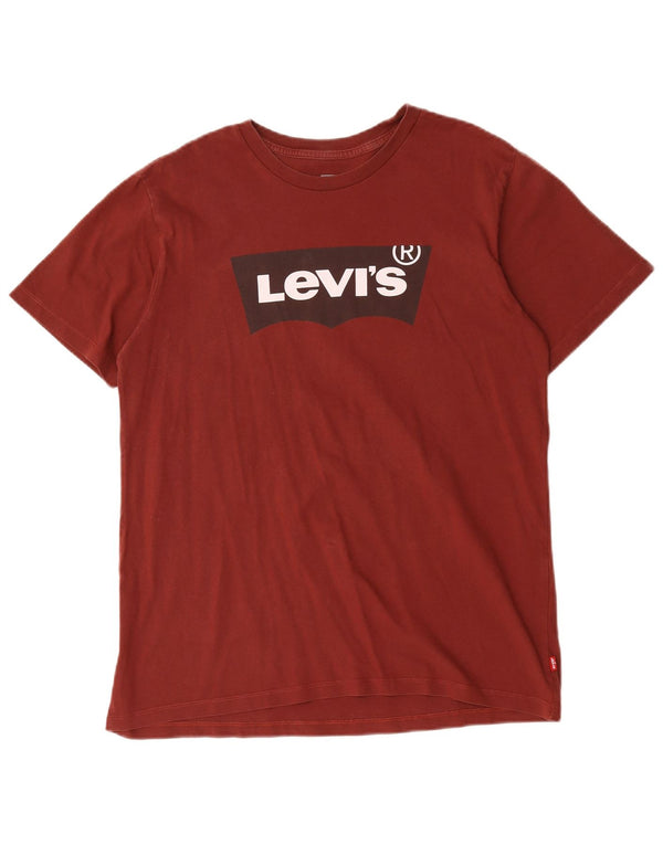T-shirt grafica da uomo Levi's Top in cotone bordeaux medio