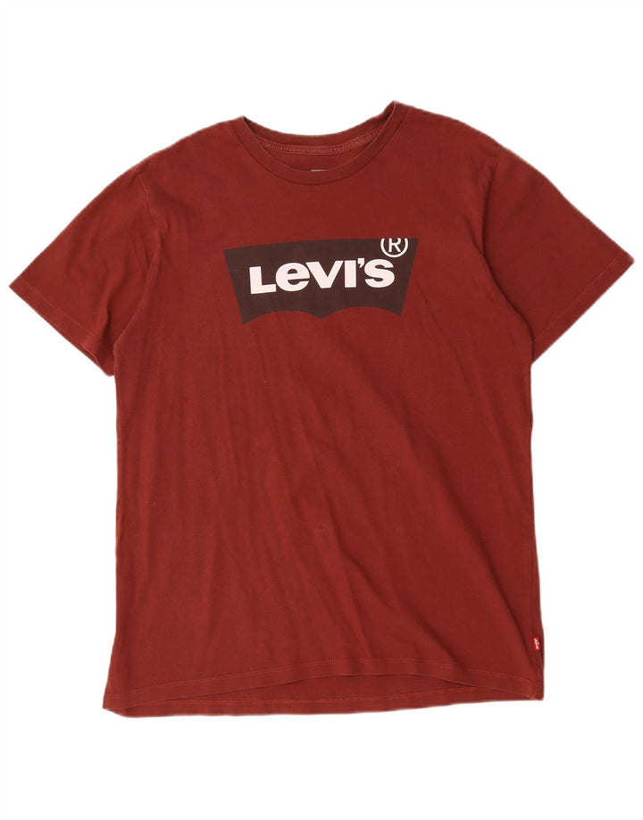T-shirt grafica da uomo Levi's Top in cotone bordeaux medio