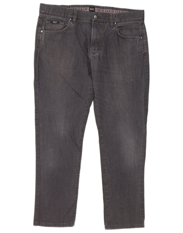 Jeans affusolati da uomo Hugo Boss W34 L28 cotone grigio