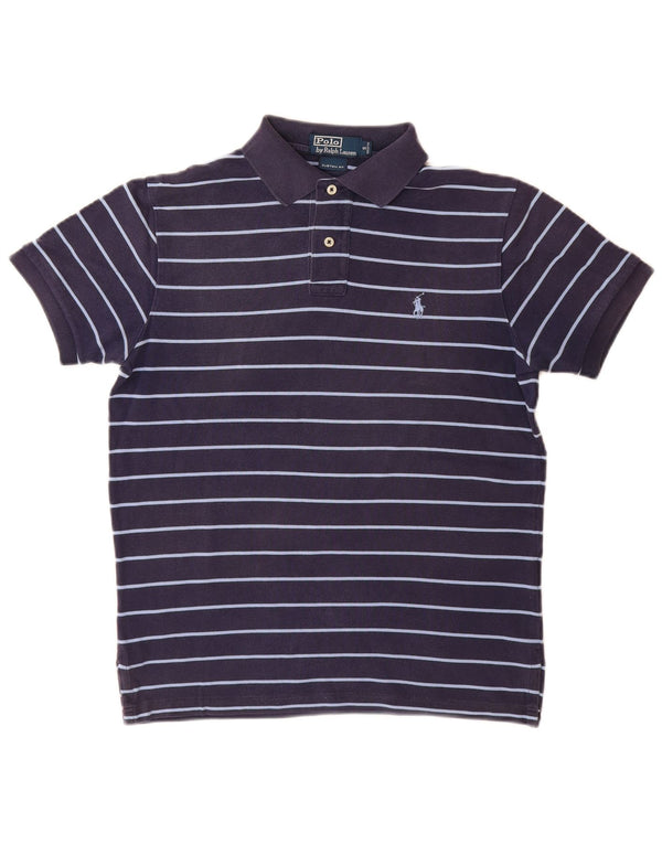 Polo Ralph Lauren da uomo su misura Polo piccola in cotone a righe blu navy