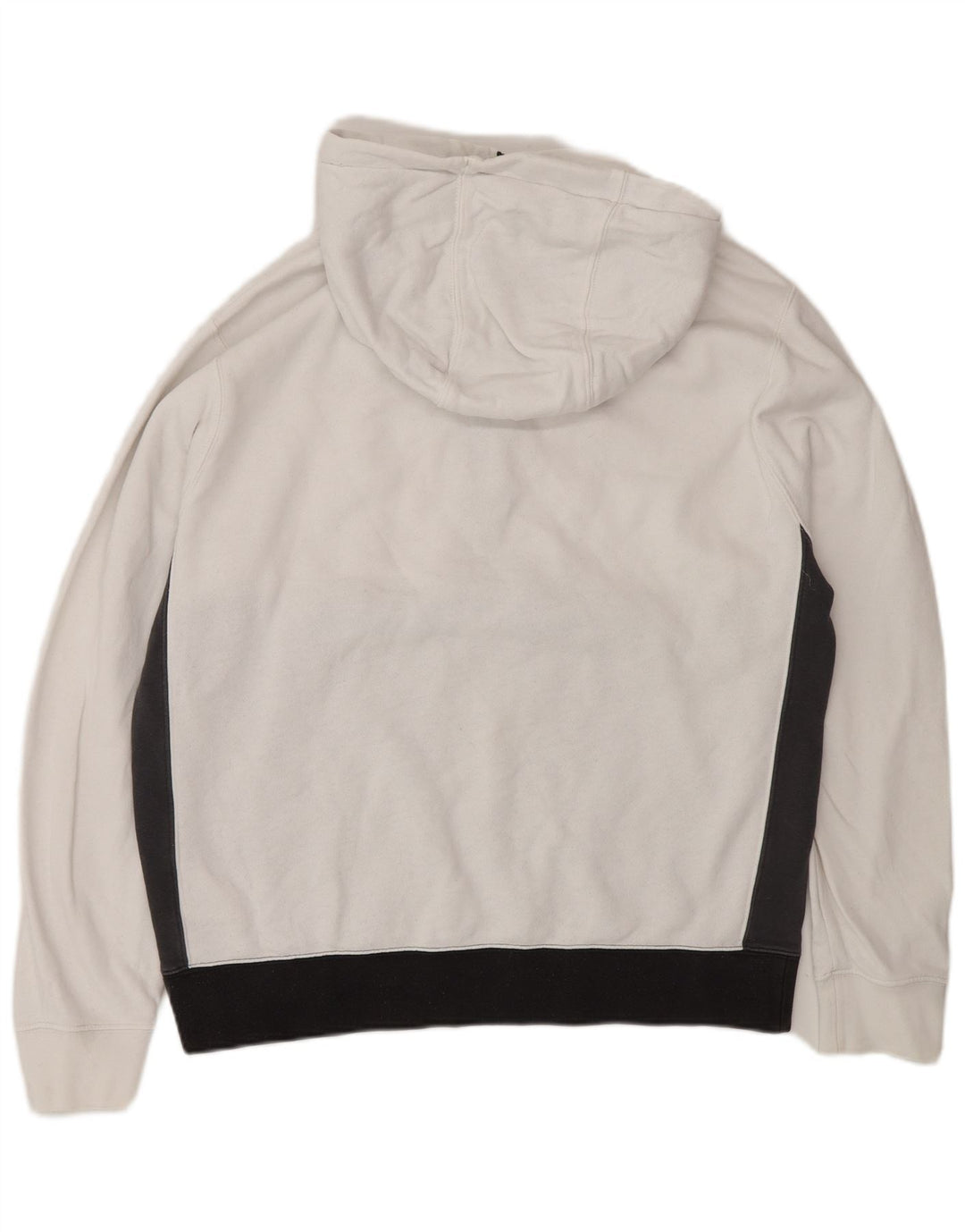 Maglione con cappuccio e zip da uomo Nike, cotone color block bianco medio