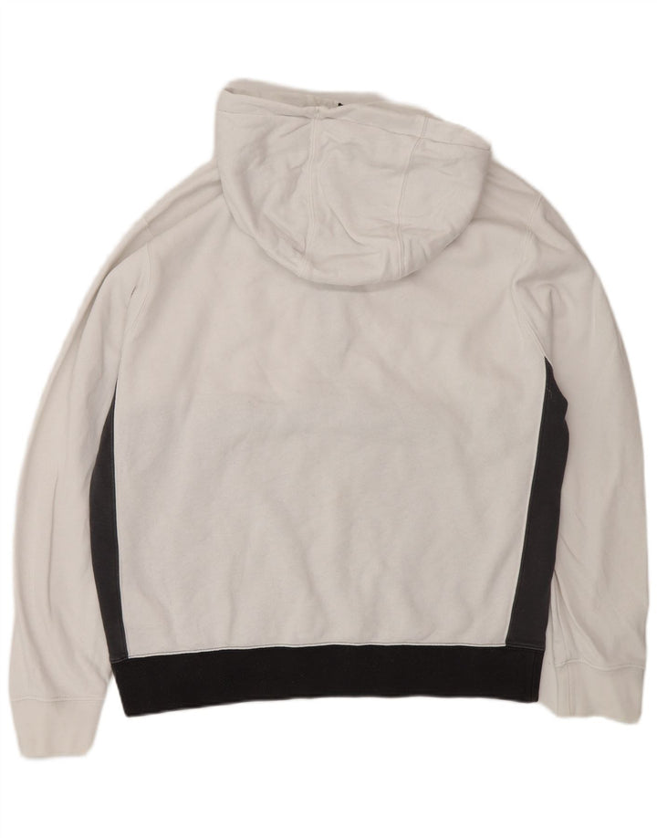 Maglione con cappuccio e zip da uomo Nike, cotone color block bianco medio