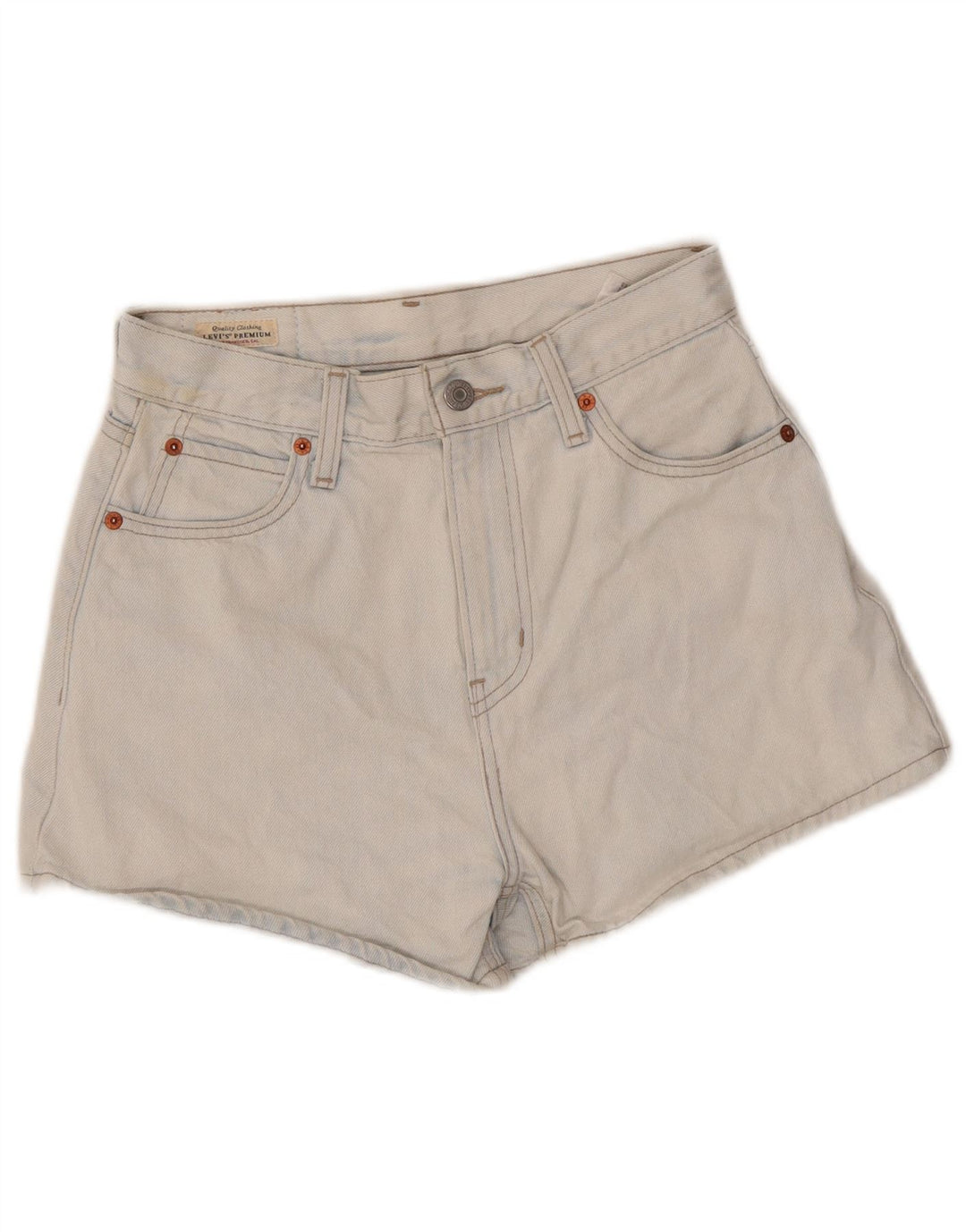 Pantaloncini di jeans a vita alta da donna LEVI'S W25 XS blu cotone