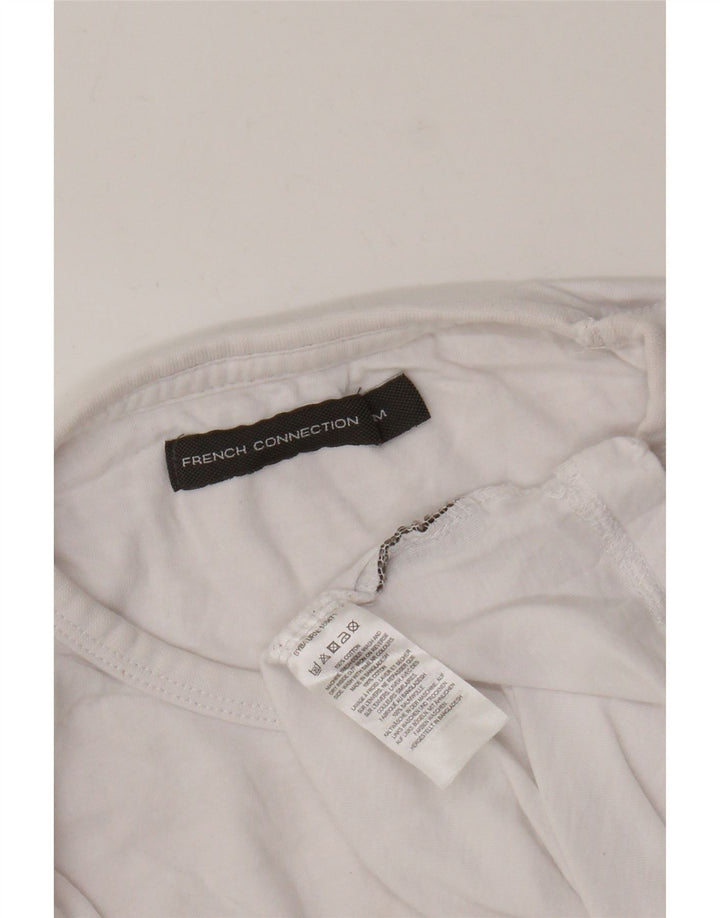T-shirt da donna FRENCH CONNECTION Top UK 12 cotone bianco medio