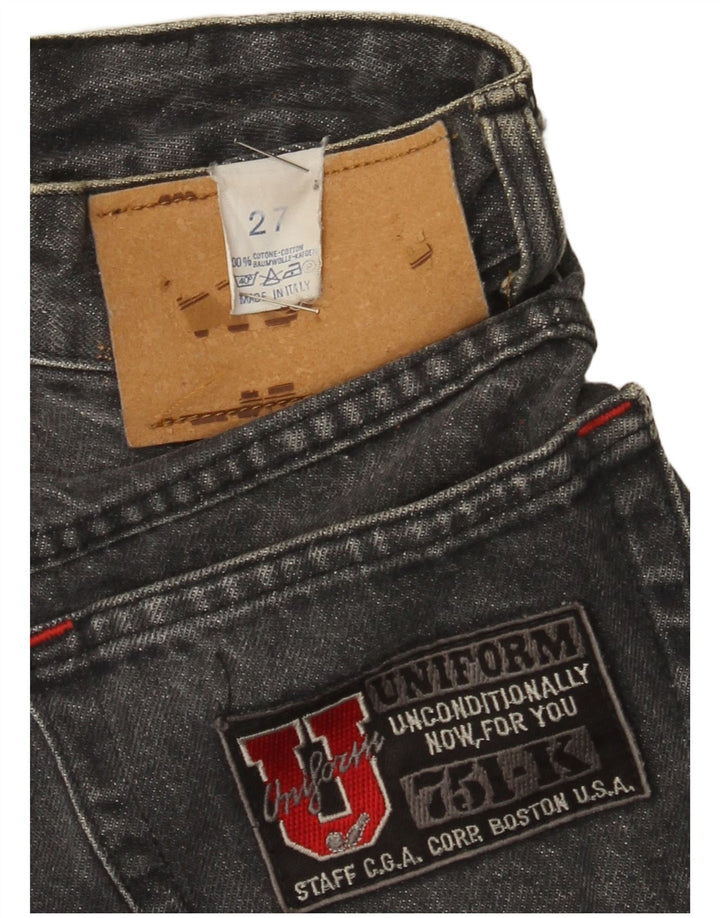 Jeans slim a vita alta da donna uniformi W27 L27 cotone grigio