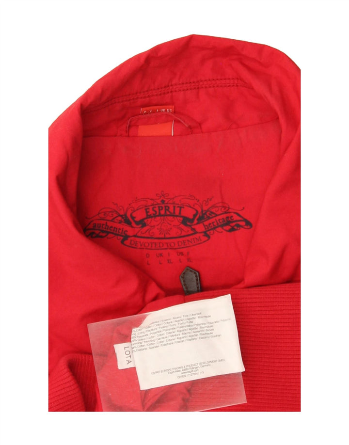 Giacca militare da donna Esprit UK 14 grande cotone rosso