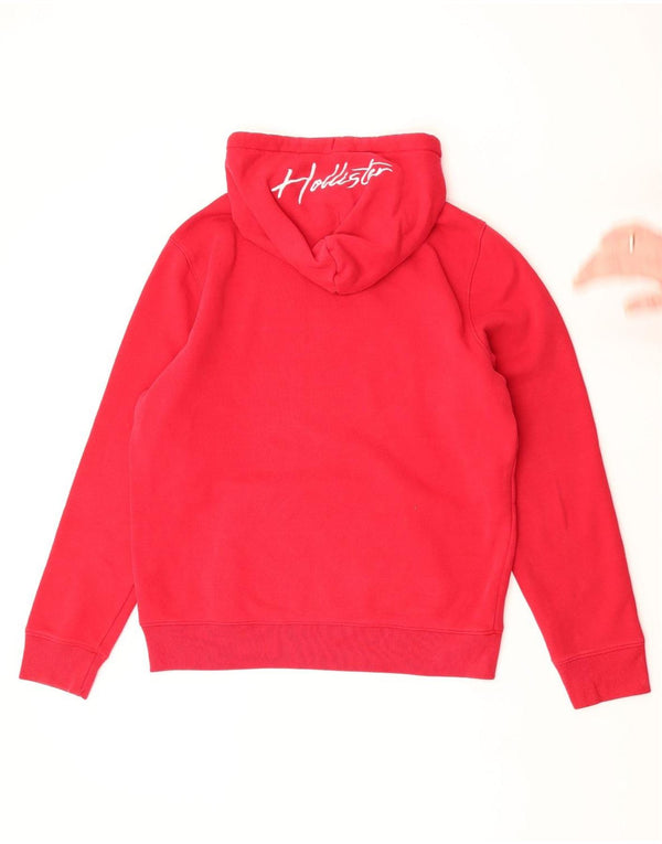 Maglione con cappuccio grafico da uomo Hollister Large in cotone rosso