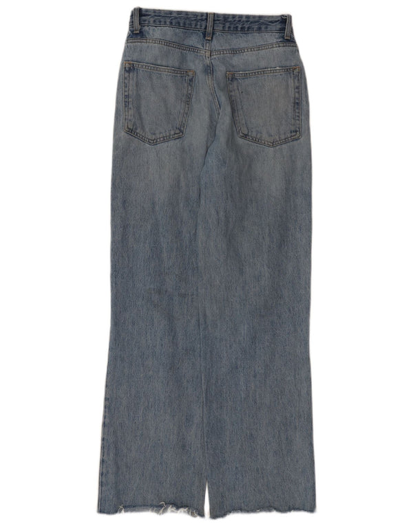Jeans Zara da donna a vita alta a gamba larga EU 36 XS W26 L31 cotone blu