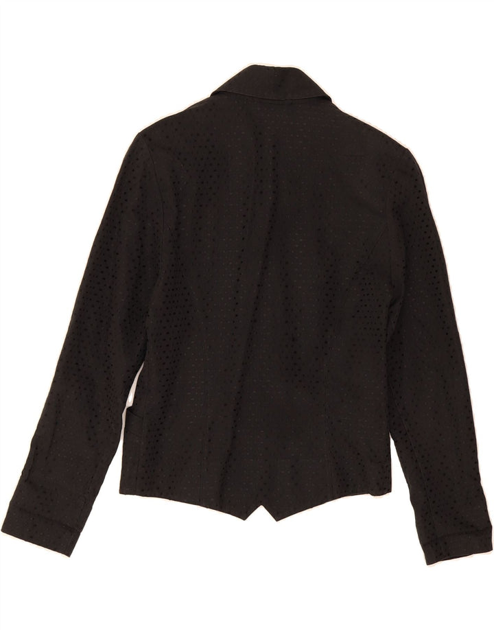 VINTAGE Womens Double Breasted Cardigan Top EU 38 Medium Black Spotted Vintage Vintage and Second-Hand Vintage from Messina Hembry 