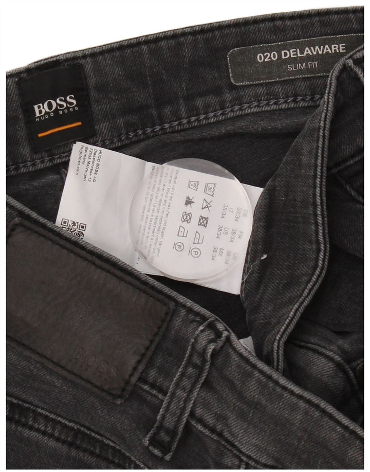 Jeans slim da uomo Delaware Hugo Boss W38 L34 cotone grigio