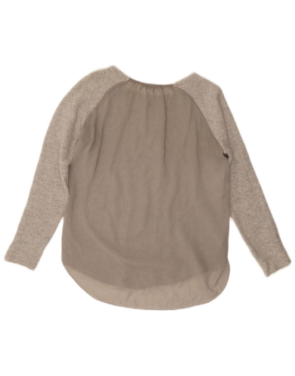Top Zara da donna a maniche lunghe UK 12 Grigio medio