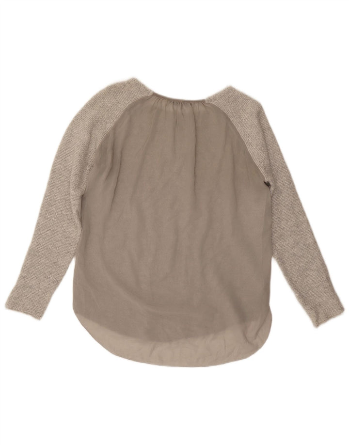 Top Zara da donna a maniche lunghe UK 12 Grigio medio