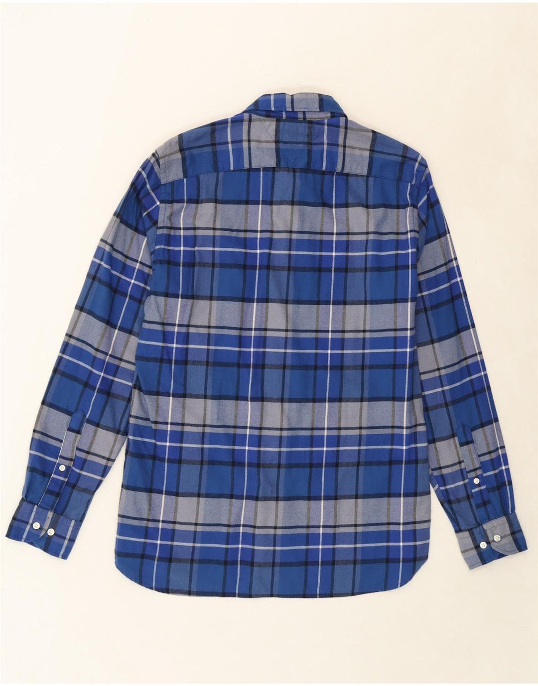 TOMMY HILFIGER Mens Regular Fit Flannel Shirt Medium Blue Check Vintage Tommy Hilfiger and Second-Hand Tommy Hilfiger from Messina Hembry 