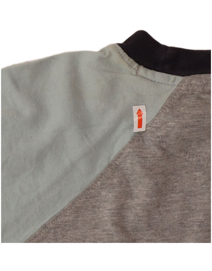 Fat Face Top da uomo a maniche lunghe in cotone color block grigio medio