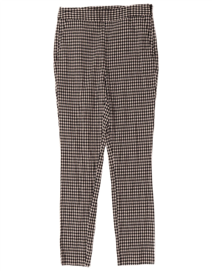 Pantaloni chino slim da donna Zara medi W28 L28 a quadretti neri