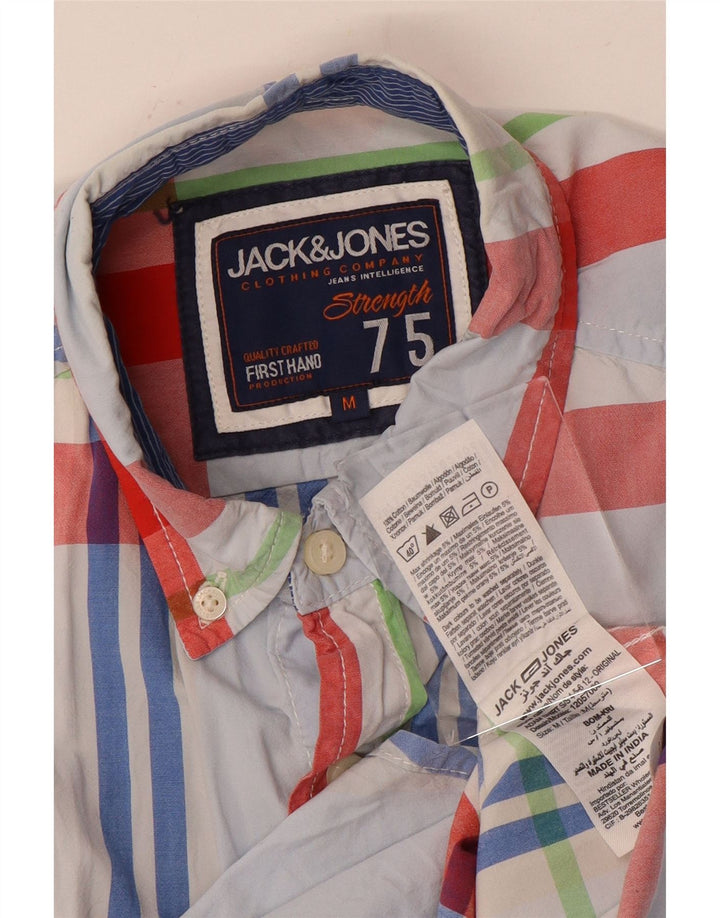 Camicia a maniche corte da uomo Jack & Jones a quadri blu medio