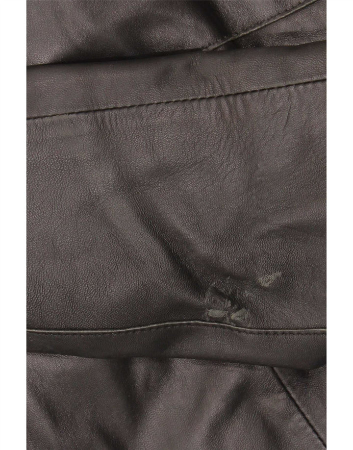 Giacca in pelle vintage da donna IT 44 media nera