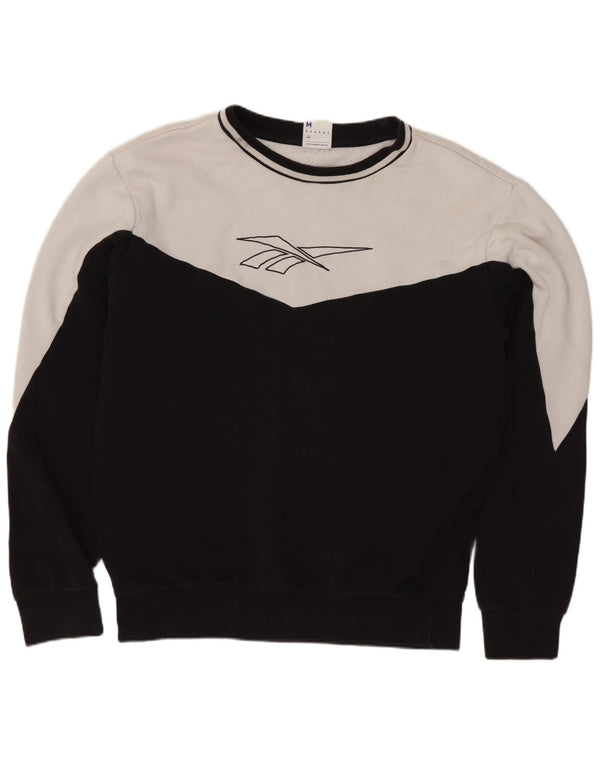 REEBOK Felpa con grafica da uomo Maglione in cotone color block medio nero
