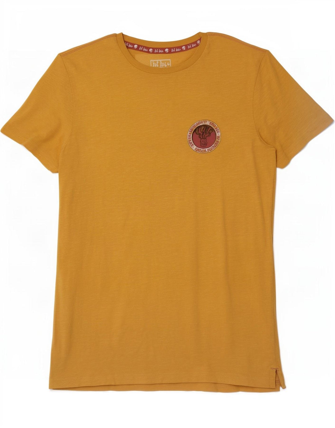 T-shirt grafica da uomo Fat Face Top piccola in cotone giallo