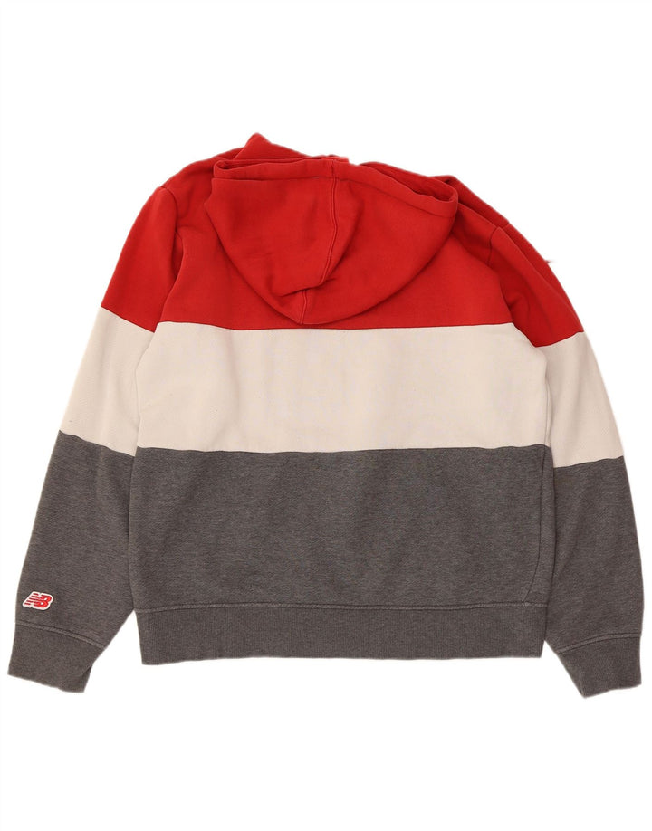 NEW BALANCE Maglione con cappuccio grafico da uomo grande blocco di colori multicolore