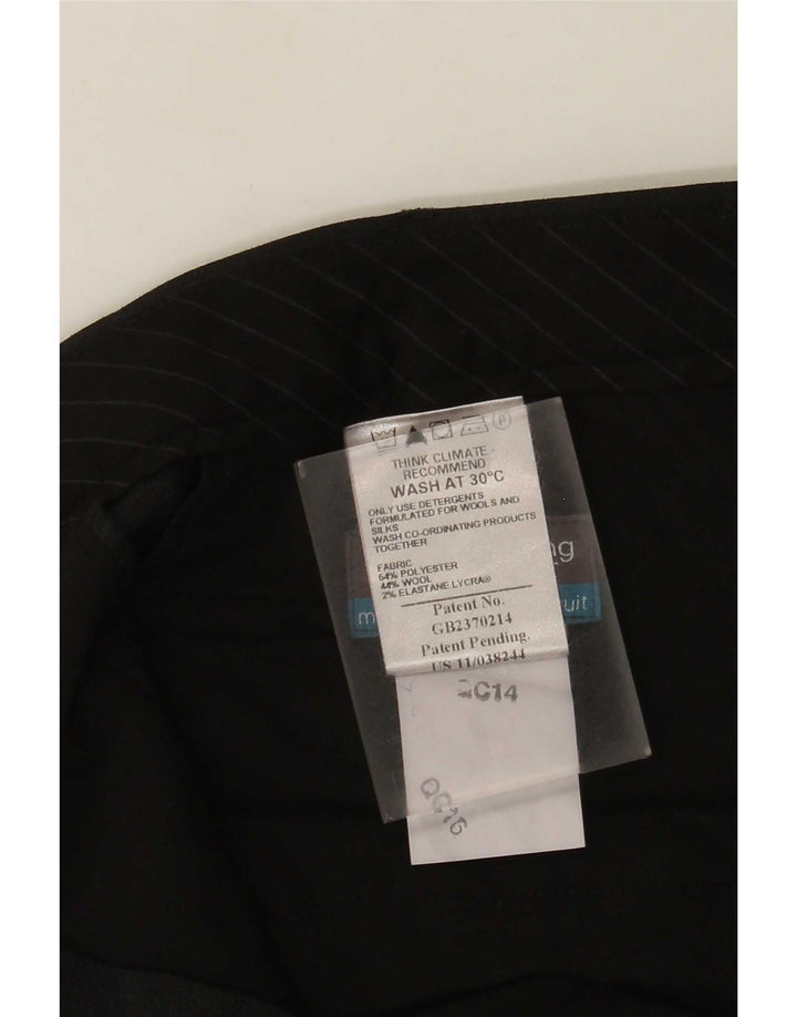 Pantaloni da abito con pegging da uomo Marks & Spencer W36 L33 poliestere grigio