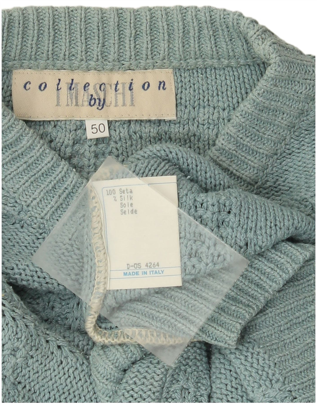 Maglione Uomo Girocollo I Maschi IT 50 Seta Rigata Turchese Medio