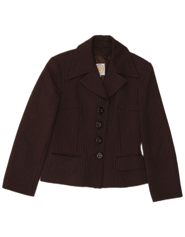 Giacca Blazer 4 Bottoni Donna I Gabbiani IT 44 Gessato Marrone Medio