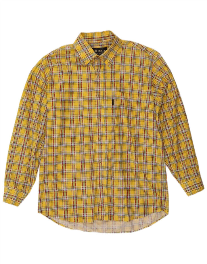 Camicia vintage da uomo XL in cotone a quadri gialli
