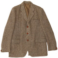 Giacca blazer a 3 bottoni da uomo Harris Tweed UK 38 Verde medio a spina di pesce
