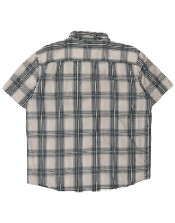Camicia a maniche corte da uomo Wrangler 2XL in cotone a quadri blu